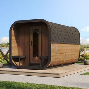 SaunaLife Cube-Series Outdoor Home Sauna Suite Kit, Up to 8 Persons CL12GCP