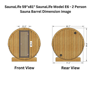 SaunaLife 59"x81" Model E6 - 3 Person Barrel Sauna