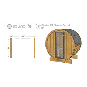 SaunaLife 71"D x 81"H Model E7 - 4 Person Barrel Sauna
