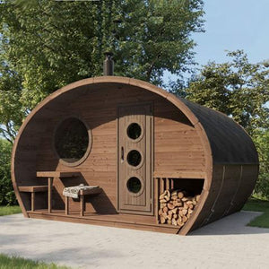 SaunaLife Model G11 Garden-Series Outdoor Home Sauna Kit -2 Room Sauna - Up to 8 Persons SL-MODELG11