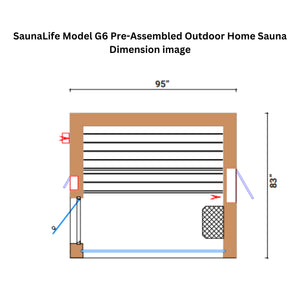 SaunaLife Model G6 Outdoor Pre-Assembled Home Sauna and Garden-Series Backyard Fully Assembled Home Sauna Up to 5 Persons