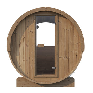 SaunaLife 87"D x 81"H (Diameter) Model E8W Rear‑Window ERGO Series Sauna Barrel