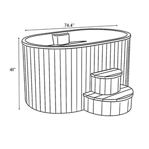 SaunaLife Black Model S2B 2-Person Cold/Hot Immersion Tub 128697