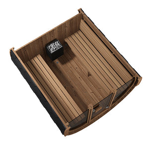 SaunaLife 87"D × 81"H Glass Front Model E8G ERGO‑Series Outdoor Sauna Barrel Up to 6 Person