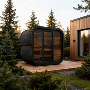SaunaLife Model CL5GB Cube Luxury Series Outdoor Home Sauna Kit, DIY, Paint Included, Up to 4 Persons