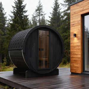 SaunaLife Model E7B Ergo Series Outdoor Sauna Barrel Kit, DIY, Paint Included, Up to 4 Persons