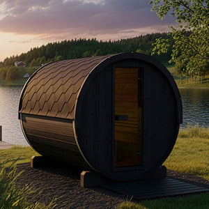 SaunaLife Model E8B Ergo Series Outdoor Sauna Barrel Kit, DIY, Paint Included, Up to 6 Persons