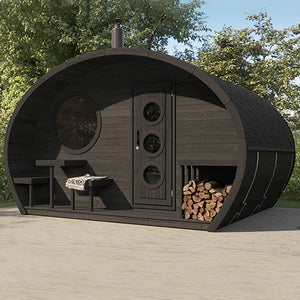 SaunaLife Model G11B Garden Series Outdoor Home Sauna Suite Kit, DIY, Paint Included, Up to 8 Persons SL-MODELG11B