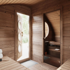 SaunaLife Model G11B Garden Series Outdoor Home Sauna Suite Kit, DIY, Paint Included, Up to 8 Persons SL-MODELG11B