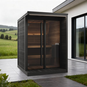 SaunaLife Model GL4B Garden Luxury Series Outdoor Home Sauna Kit, DIY, Paint Included, Up to 4 Persons SL-MODELGL4B