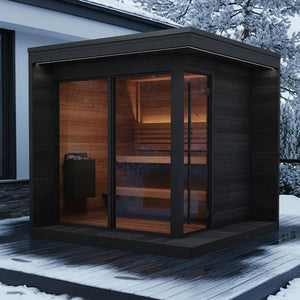 SaunaLife Model GL6B Garden Luxury Series Outdoor Home Sauna Kit, DIY, Paint Included, Up to 6 Persons SL-MODELGL6B