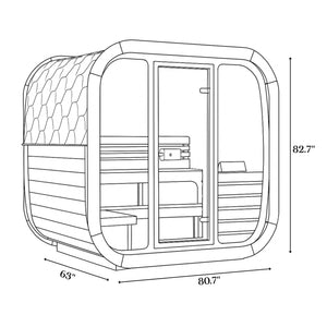 SaunaLife Model CL5G Cube-Series Outdoor Home Sauna Kit Up to 4 Persons SL-MODELCL5G
