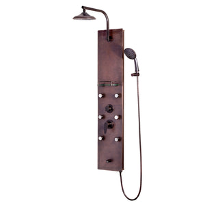 PULSE ShowerSpas Hammered Copper ORB Shower Panel - Sedona ShowerSpa 1041