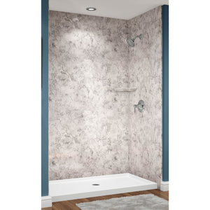 Avora Bath Smooth Limestone Acrylic Large Shower Walls 66"W x 40"D x 105"H AV6640LSWS