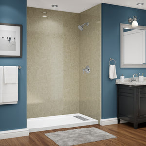 Avora Bath Smooth Sandstone Acrylic Large Shower Walls 66"W x 40"D x 105"H AV6640SSWS