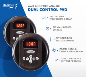 SteamSpa Programmable Dual Control Panels G-SC-2-75