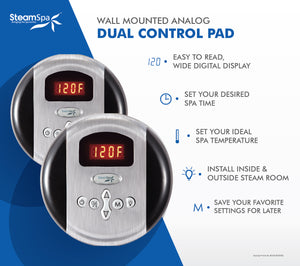 SteamSpa Programmable Dual Control Panels G-SC-2-75