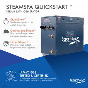 SteamSpa Royal 10.5 KW QuickStart Acu-Steam Bath Generator Package RY1050