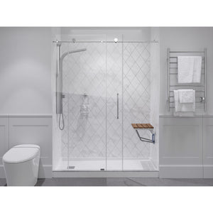 SteamSpa Teak Wood Wall Mounted Folding Shower Seat SS-F