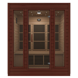 SteamSpa Curacao 3-Person Carbon FAR Infrared Hemlock Wooden Indoor Home Sauna Room with LED Touch Control Panel SC-SS0012-0S