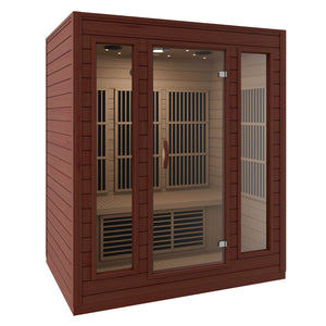 SteamSpa Curacao 3-Person Carbon FAR Infrared Hemlock Wooden Indoor Home Sauna Room with LED Touch Control Panel SC-SS0012-0S