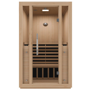 SteamSpa Fiji 2-Person Carbon FAR Infrared Hemlock Wooden Indoor Home Sauna Room with LED Touch Control Panel SC-SS0011-0S