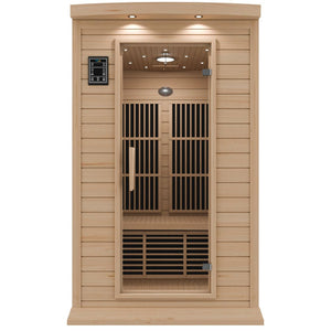 SteamSpa Seychelles 2-Person Carbon FAR Infrared Infrared Hemlock Wooden Indoor Home Sauna Room with LED Touch Control Panel SC-SS0009-0S