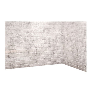 Avora Bath Subway Tile LimeStone Acrylic Alcove Shower System 60"W x 34"D x 96"H 6034RTAV6036LSSWS