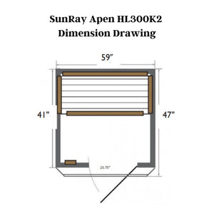 SunRay Sauna -3 Person Aspen FAR Infrared Sauna HL300K2