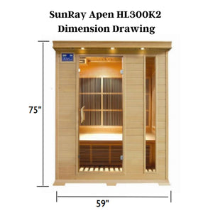 SunRay Sauna -3 Person Aspen FAR Infrared Sauna HL300K2