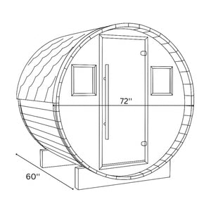 SunRay Aurora 2-4 Person Traditional Barrel Sauna 300SH