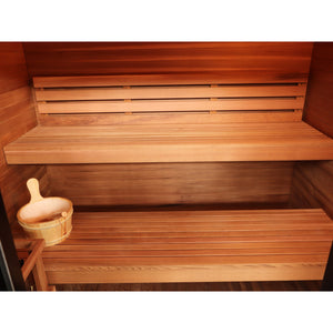 SunRay Cayman 4-Person Outdoor Traditional Sauna Double Bench with 6kW Harvia Heater 400D7