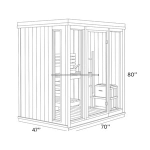SunRay Hampton 3-Person Indoor Traditional Sauna Double Bench 300TN