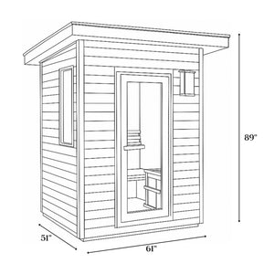 SunRay Seneca 3-Person Contemporary Outdoor Sauna With Harvia Heater 300D5