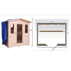 SunRay Sauna Grandby 3 Person Outdoor Infrared Sauna - Ceramic Heat HL300D3