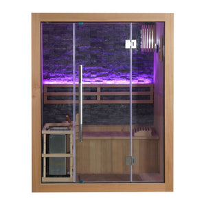 Sunray Westlake 3-Person Luxury Indoor Traditional Sauna with 6kW Harvia Heater 300LX