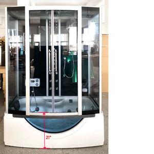 The Luxury Shower Room 67x33x85 EmpireShower The Blue Lagoon Steam Shower with Whirlpool Tub and Bluetooth Audio ER67-33WSB