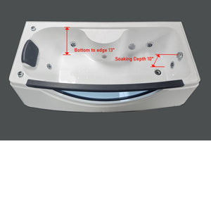 The Luxury Shower Room 67x33x85 EmpireShower The Blue Lagoon Steam Shower with Whirlpool Tub and Bluetooth Audio ER67-33WSB