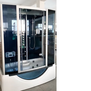 The Luxury Shower Room 67x33x85 EmpireShower The Blue Lagoon Steam Shower with Whirlpool Tub and Bluetooth Audio ER67-33WSB