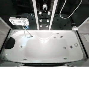 The Luxury Shower Room 67x33x85 EmpireShower The Blue Lagoon Steam Shower with Whirlpool Tub and Bluetooth Audio ER67-33WSB