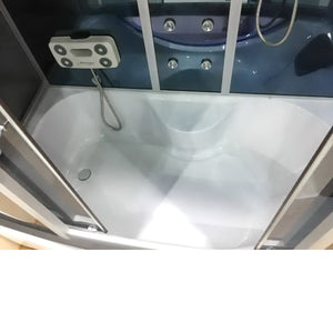 The Luxury Shower Room 67x33x85 EmpireShower The Blue Lagoon Steam Shower with Whirlpool Tub and Bluetooth Audio ER67-33WSB