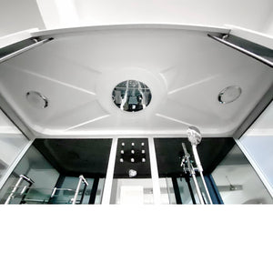 The Luxury Shower Room 67x33x85 EmpireShower The Blue Lagoon Steam Shower with Whirlpool Tub and Bluetooth Audio ER67-33WSB