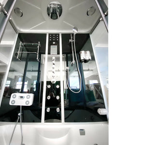 The Luxury Shower Room 67x33x85 EmpireShower The Blue Lagoon Steam Shower with Whirlpool Tub and Bluetooth Audio ER67-33WSB