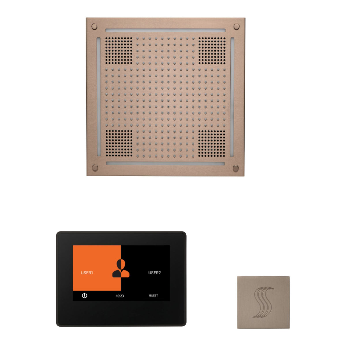 ThermaSol Wellness Hydrovive Steam Package with 7'' ThermaTouch Square WHSTP7S