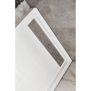 Avora Bath 11x20 Tile LimeStone Acrylic Alcove Shower System 60"W x 34"D x 96"H 6034RTAV60361120TSSWS