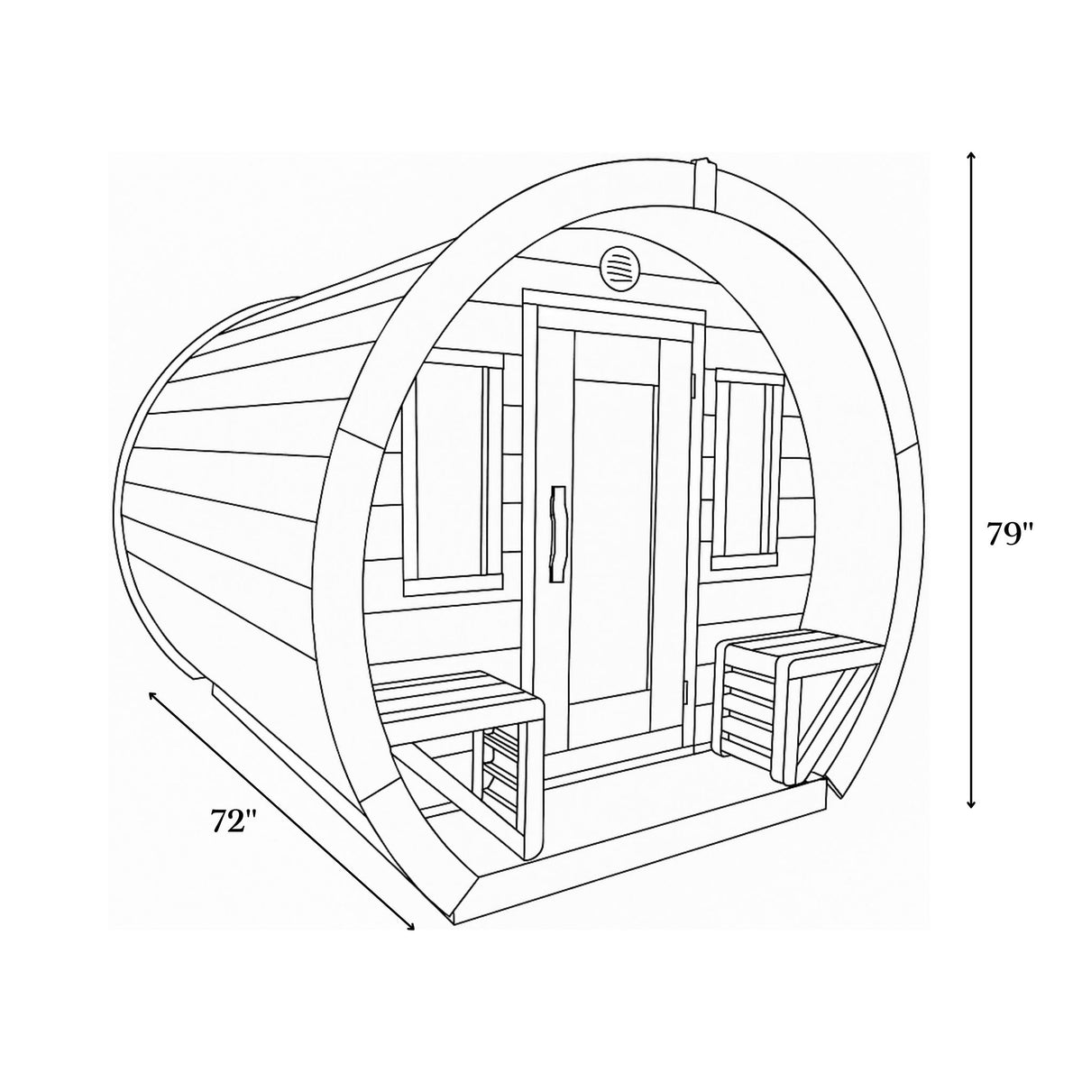 True North Saunas Schooner Outdoor Sauna TNSSS