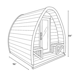 True North Saunas Tiny Pod Outdoor Sauna TNSTPS