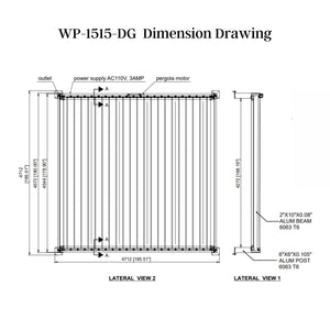 Bon Pergola Weatherproof Motorized Louvered Pergola with Lighting