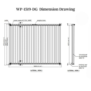 Bon Pergola Weatherproof Motorized Louvered Pergola with Lighting