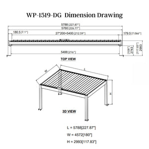Bon Pergola Weatherproof Motorized Louvered Pergola with Lighting